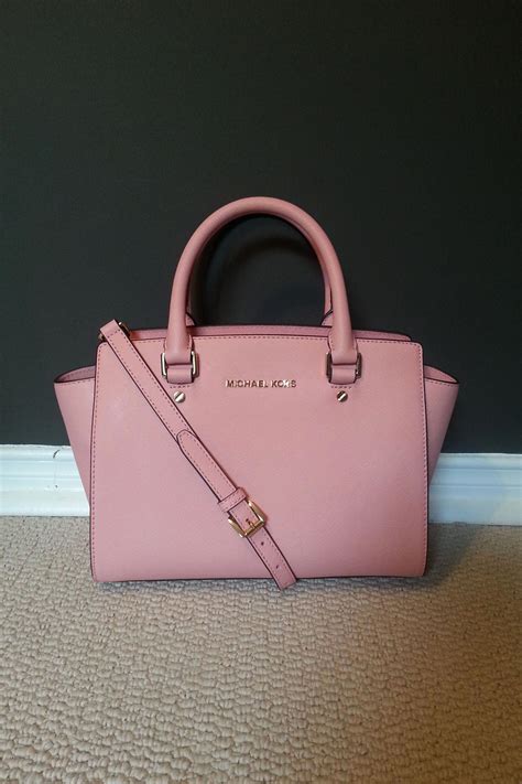 michael kors rose handbag|Michael Kors pink hand bag.